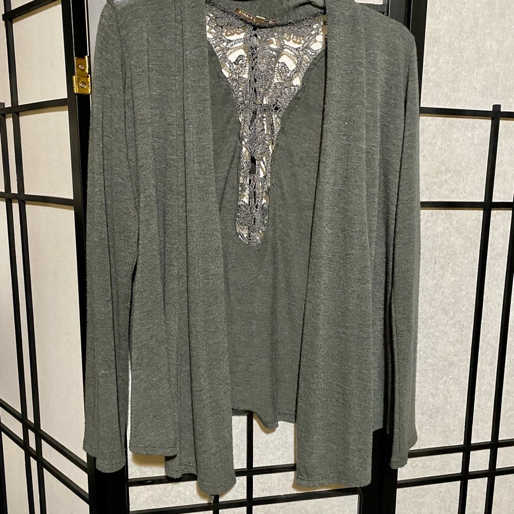 Mesh Back Open Cardigan